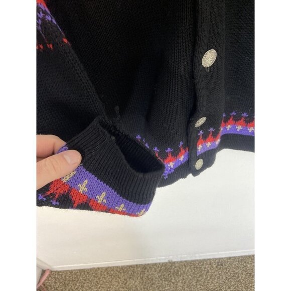 Vintage Norvyk by Ren-Dale Men M Wool Ski Nordic Cardigan Sweater Fair Isle - Picture 6 of 6